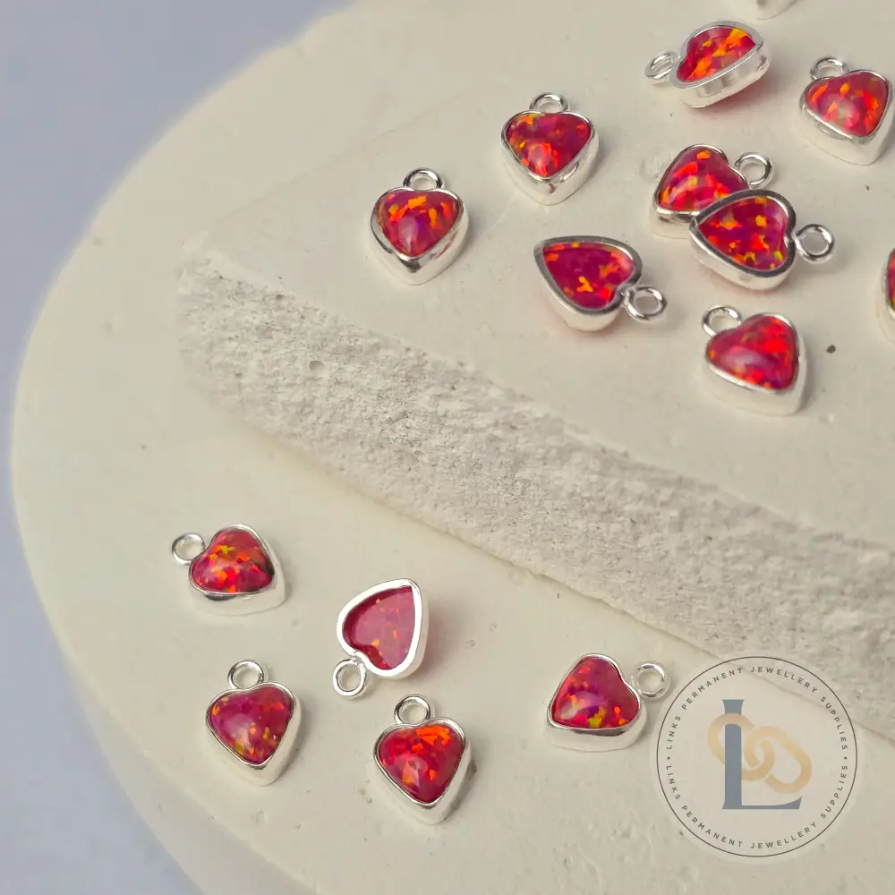 4mm Opal Heart Charm - Image 8