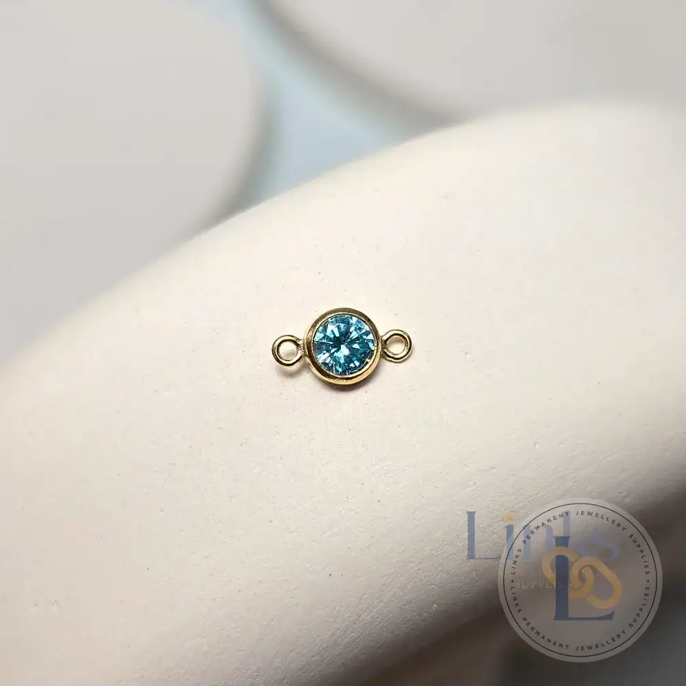 3mm & 4mm Round Birthstone Connector Charm - Image 29