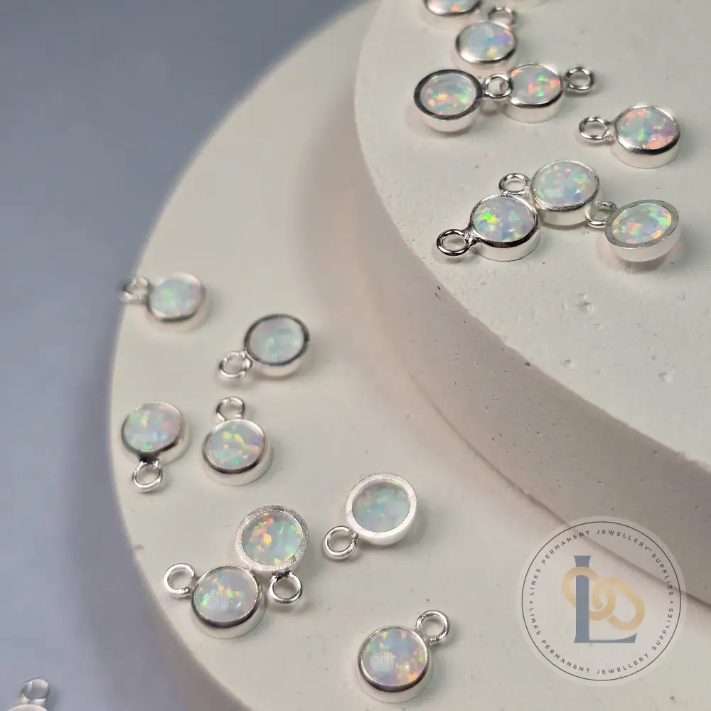 4mm White Opal Pendant Charm - Image 6