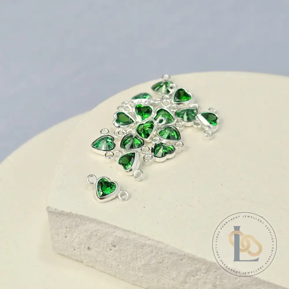 4mm Heart Birthstone Connector Charm - Image 11