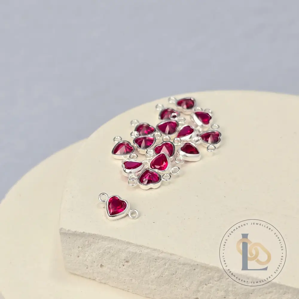 4mm Heart Birthstone Connector Charm - Image 13