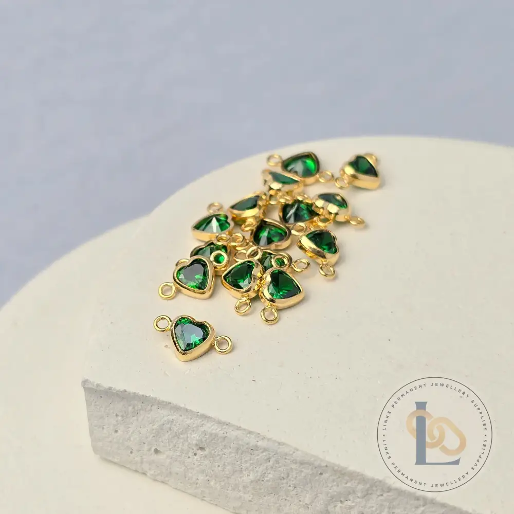 4mm Heart Birthstone Connector Charm - Image 22