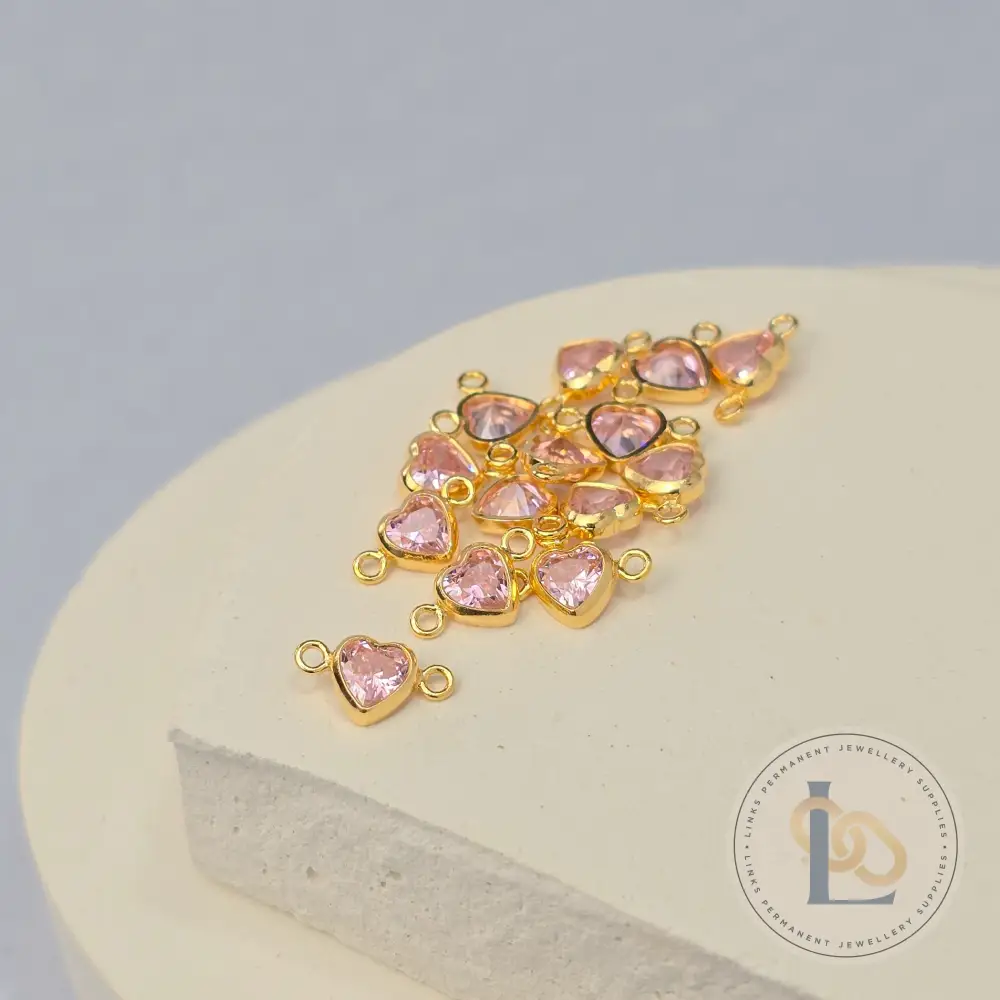 4mm Heart Birthstone Connector Charm - Image 27