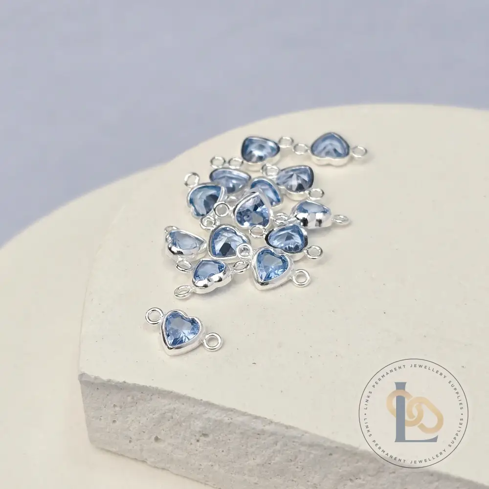 4mm Heart Birthstone Connector Charm - Image 9