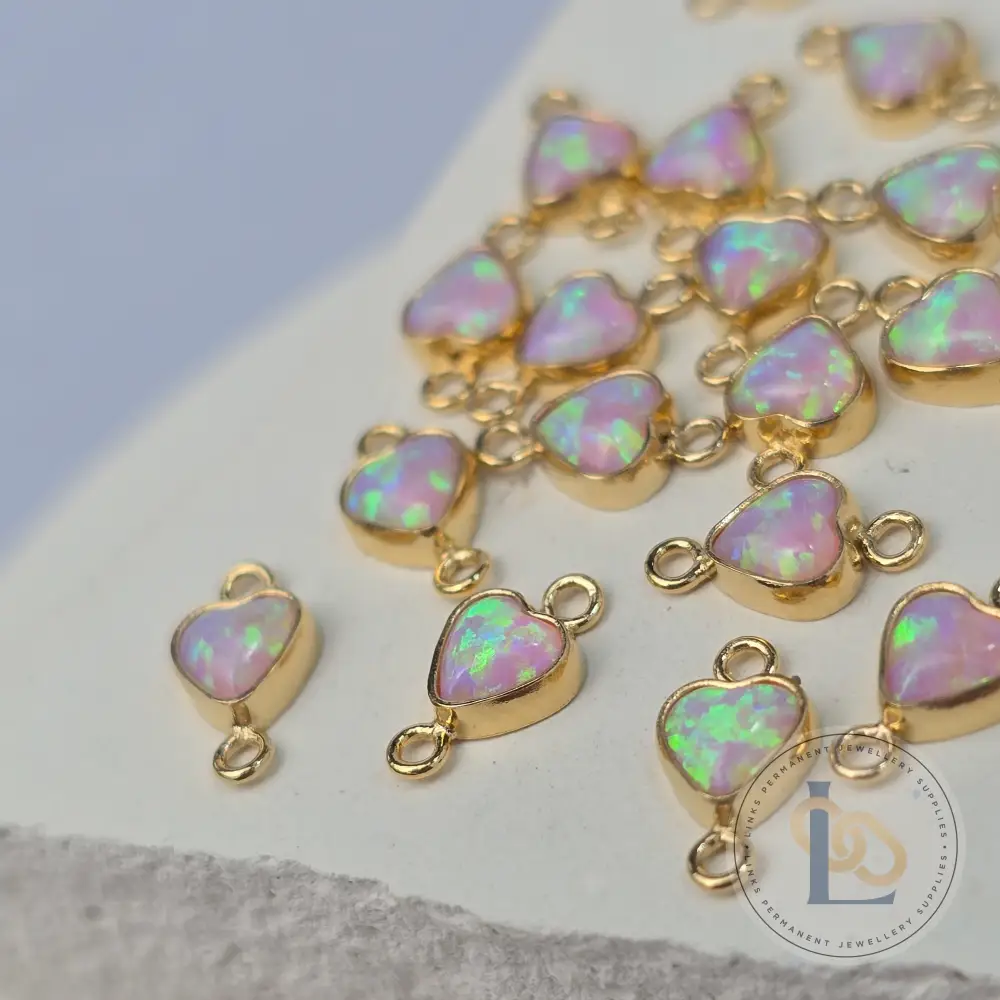 4mm Opal Heart Connector Charm - Image 11