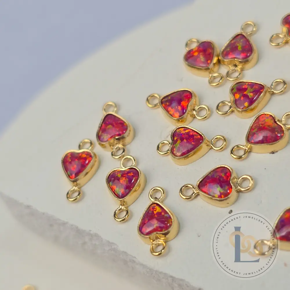 4mm Opal Heart Connector Charm - Image 6