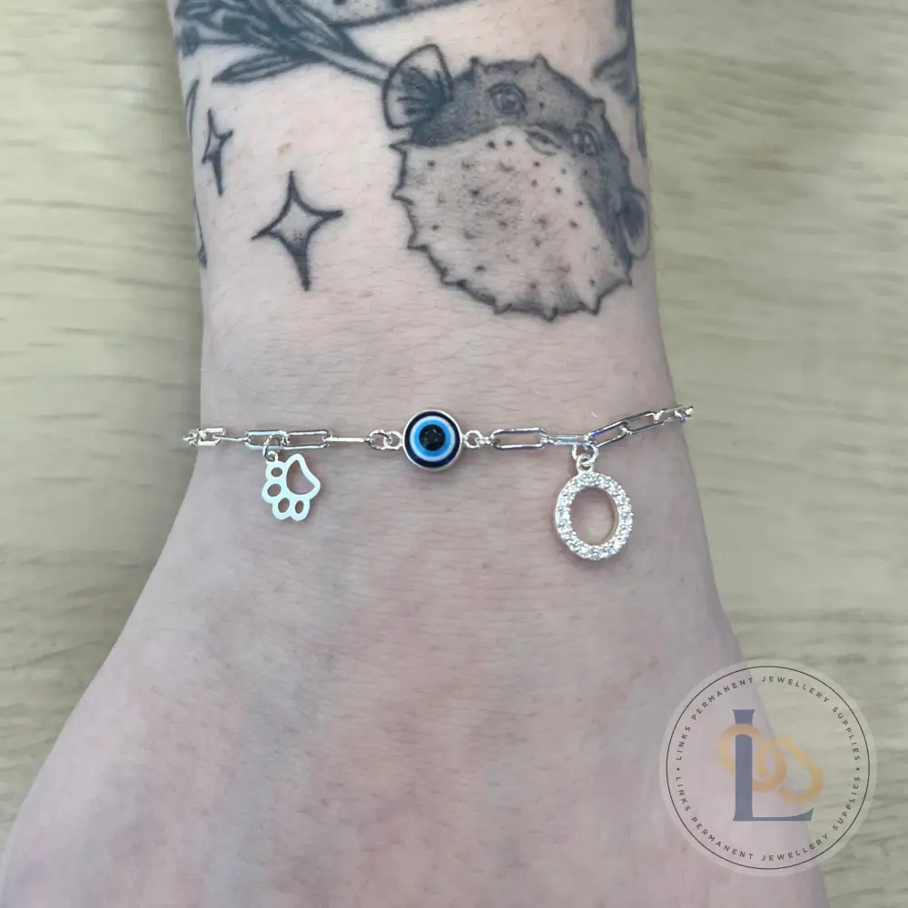 Sterling Silver Crystal Circle Charm - Image 3