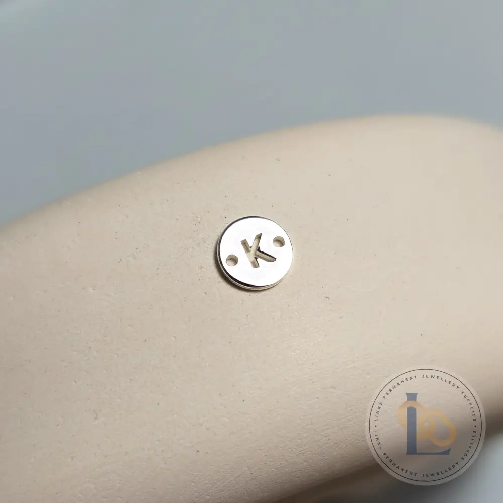 Sterling Silver Round Initial Connector Charm - Image 15